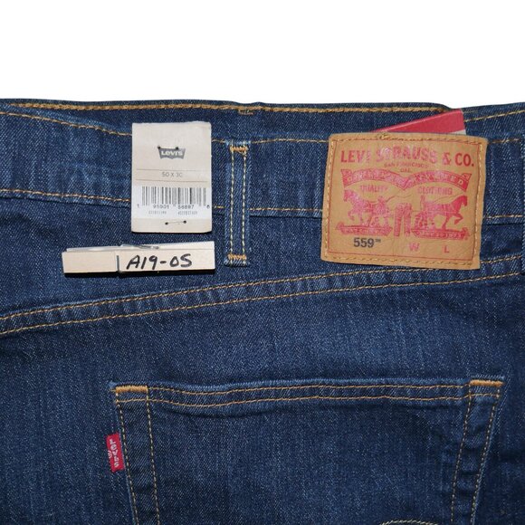 Levis 559 Men's Size 50x30 Jeans Relaxed Fit Straight Leg Dark Wash Denim NWT - Picture 8 of 11